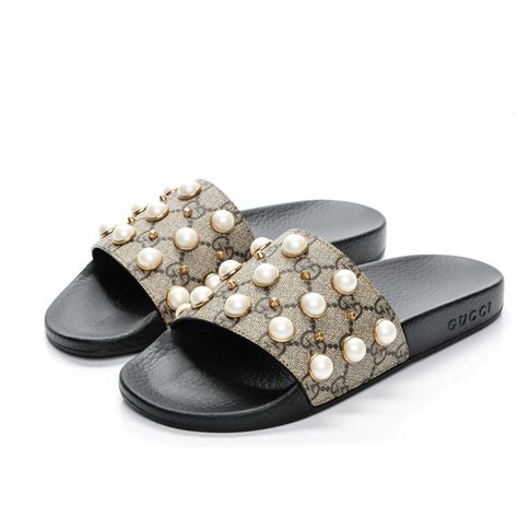 guccy pearl and diamond sandal|gucci platform sandals.